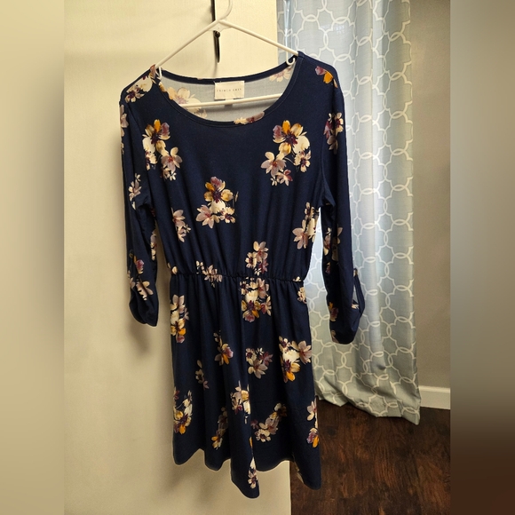 Navy Floral Dress - Picture 1 of 3